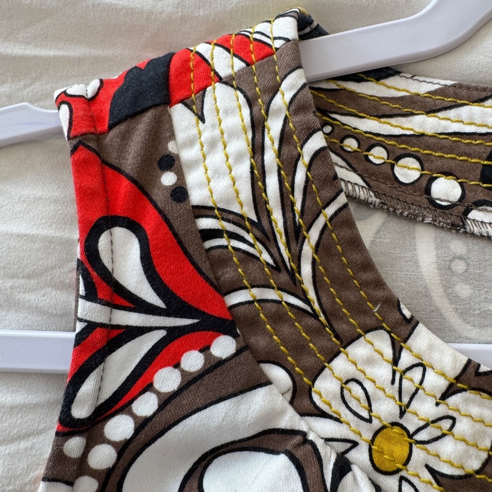 UNCLE FRANK Preppy Colorful Classy Sleeveless V Neck Summer Dress / Size Small - Picture 7 of 14